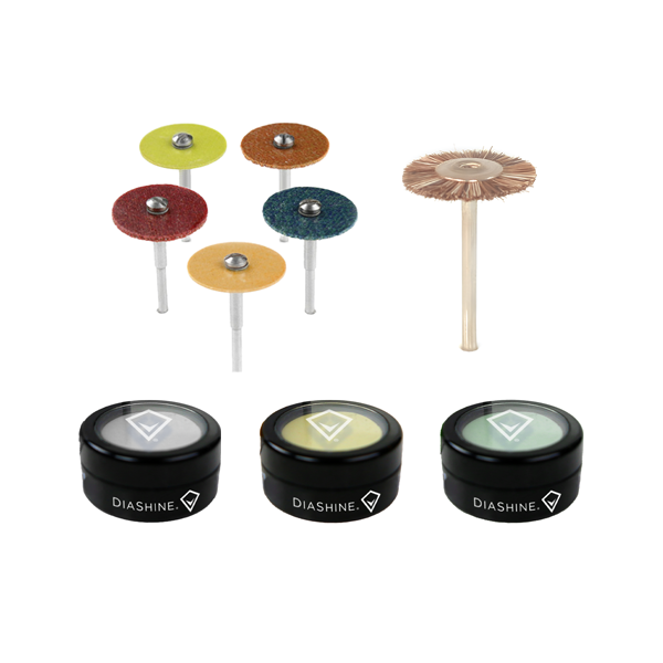 calekos-polishing-pack-1 DiaShine Caleko’s Polishing Pack dental polishing kit with DiaShine paste, brushes and DiaThin wheels for composite and ceramic finishing