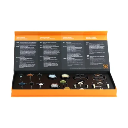 Close up of polishing instruments in DiaShine Ivoclar Vivadent Telio CAD Finishing System