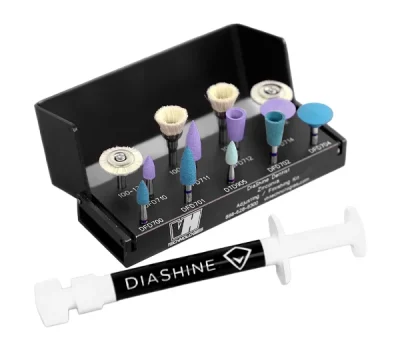 Dentist using David Hornbrook Lithium Disilicate Polishing Kit to polish lithium disilicate dental restoration surface